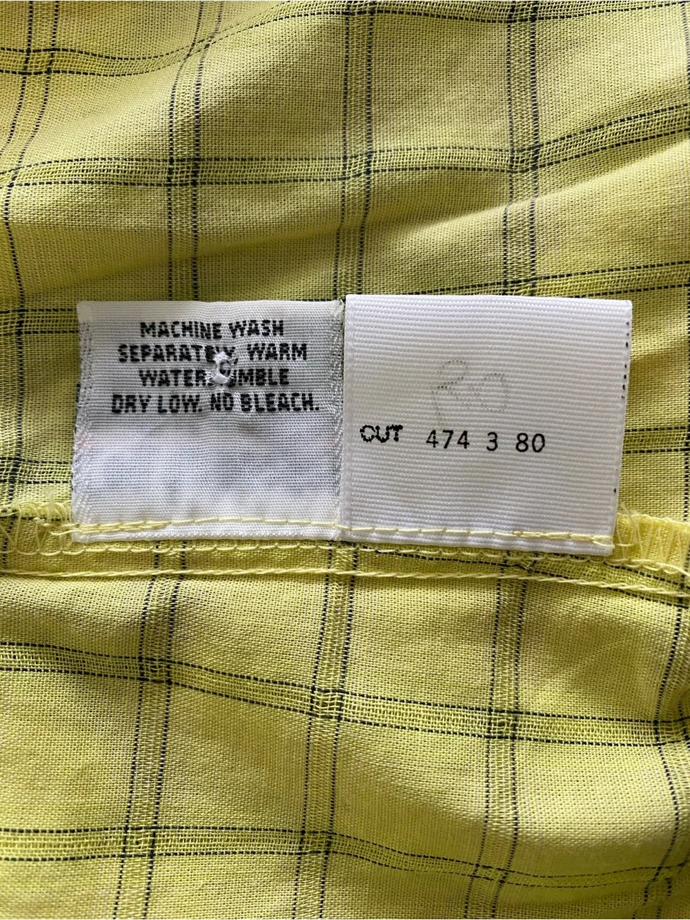 Guess Yellow Plaid Button-Down Shirt 100% cotton - Picture 7 of 8